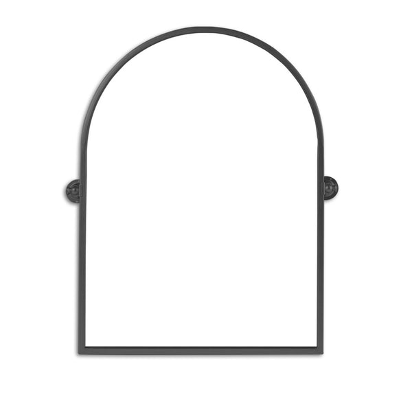 HomeRoots 36" Black Metal Arched Accent Mirror - Modern Minimalist Design for Brightening Your Space Elegantly 565105