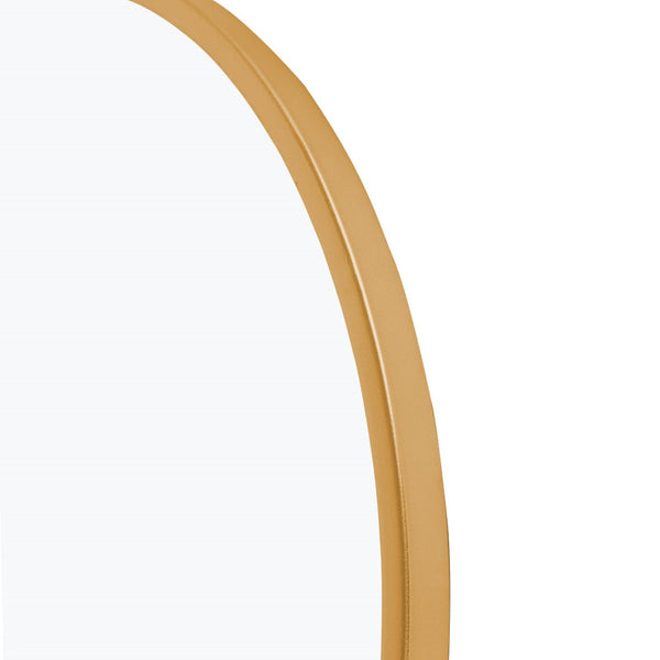 HomeRoots 36" Gold Metal Arch Framed Accent Mirror - Elegant Design for Modern Spaces, Ready to Hang & Reflect! 565106