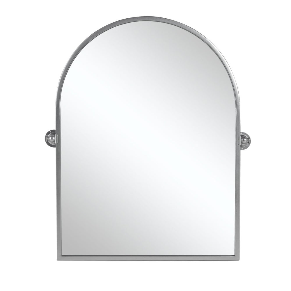 HomeRoots 36" Elegant Silver Metal Arch Accent Mirror - Modern Design, Perfect for Any Room Decor & Style 565107