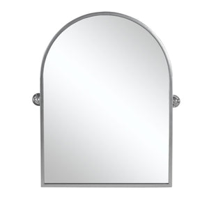 HomeRoots 36" Elegant Silver Metal Arch Accent Mirror - Modern Design, Perfect for Any Room Decor & Style 565107
