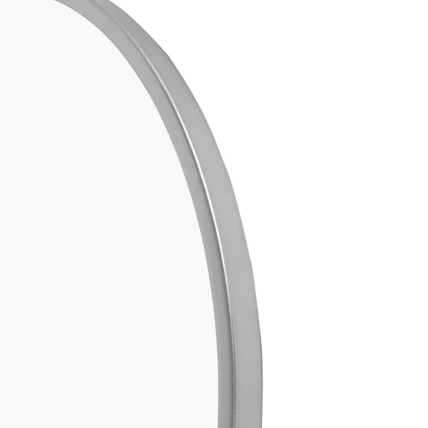 HomeRoots 36" Elegant Silver Metal Arch Accent Mirror - Modern Design, Perfect for Any Room Decor & Style 565107