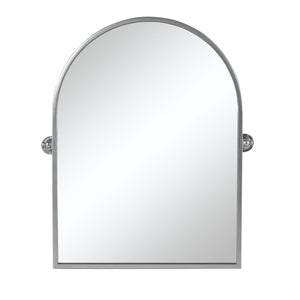 HomeRoots 36" Elegant Silver Metal Arch Accent Mirror - Modern Design, Perfect for Any Room Decor & Style 565107