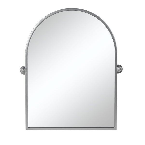HomeRoots 36" Elegant Silver Metal Arch Accent Mirror - Modern Design, Perfect for Any Room Decor & Style 565107