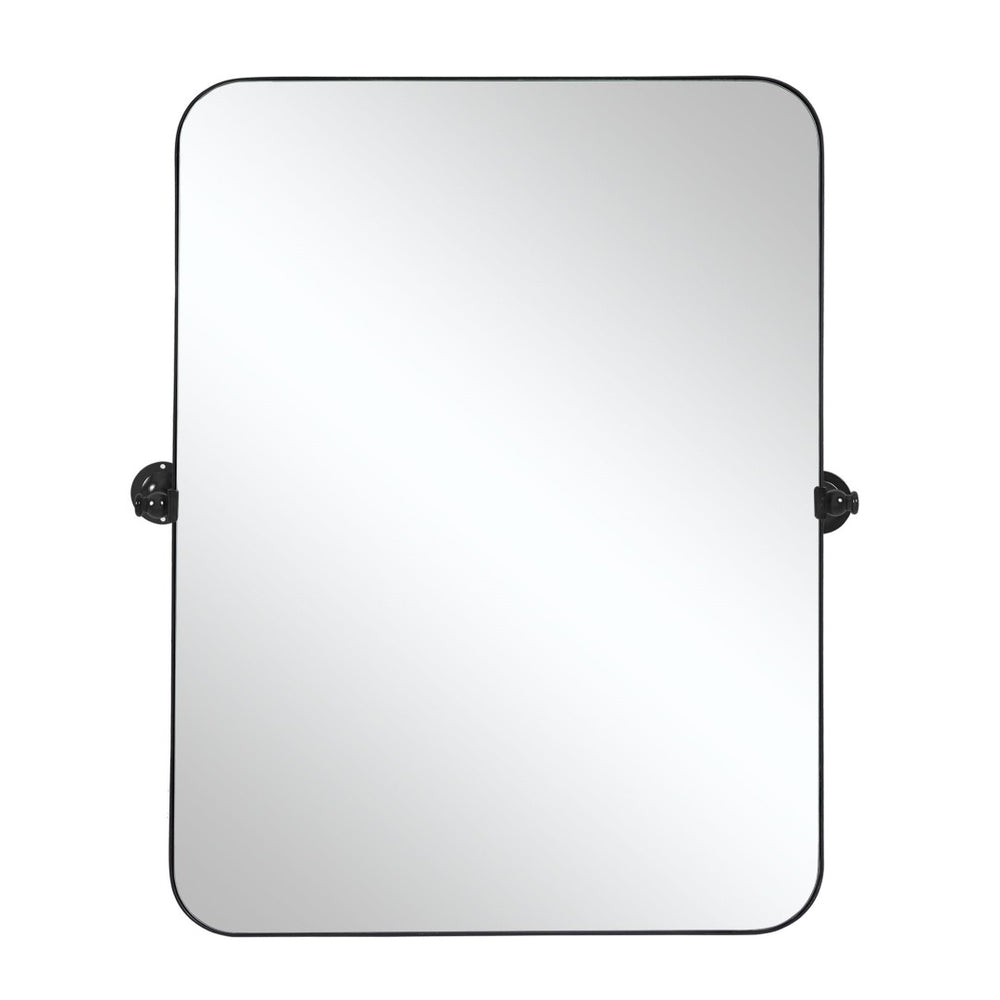 HomeRoots 36" Black Metal Framed Accent Mirror – Sleek, Modern Design to Brighten and Elevate Any Space Effortlessly 565109