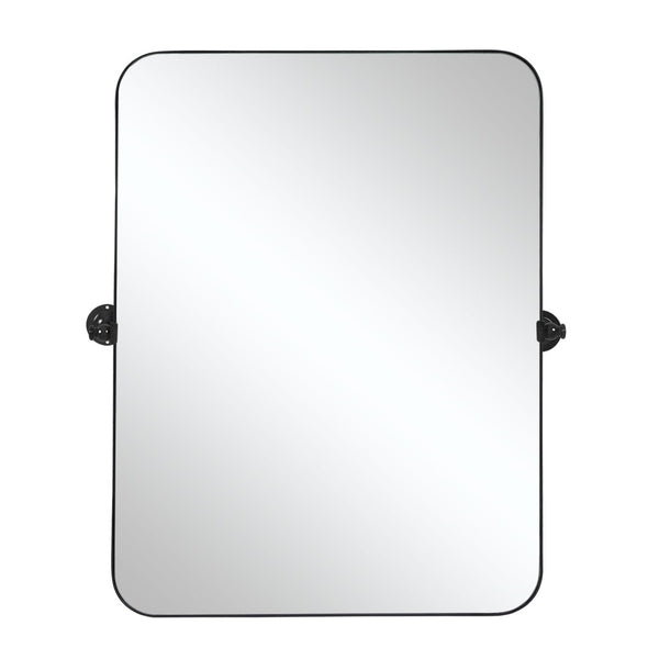 HomeRoots 36" Black Metal Framed Accent Mirror – Sleek, Modern Design to Brighten and Elevate Any Space Effortlessly 565109