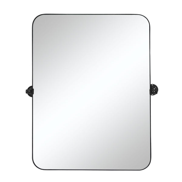 HomeRoots 36" Black Metal Framed Accent Mirror – Sleek, Modern Design to Brighten and Elevate Any Space Effortlessly 565109