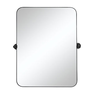HomeRoots 36" Black Metal Framed Accent Mirror – Sleek, Modern Design to Brighten and Elevate Any Space Effortlessly 565109