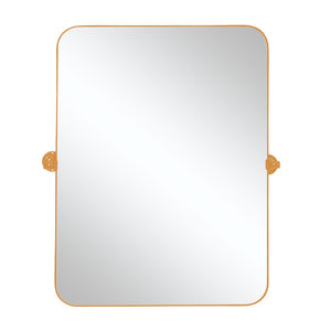 HomeRoots 36" Gold Metal Framed Accent Mirror - Modern Decorative Piece for Home, Entryway, or Bathroom Decor 565110