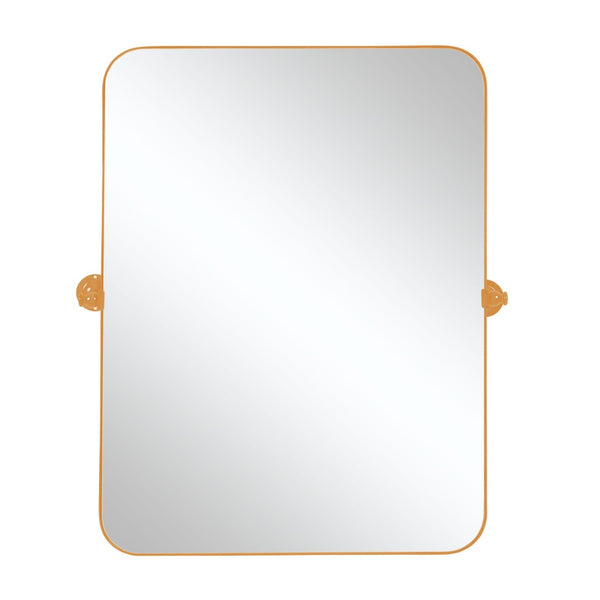 HomeRoots 36" Gold Metal Framed Accent Mirror - Modern Decorative Piece for Home, Entryway, or Bathroom Decor 565110