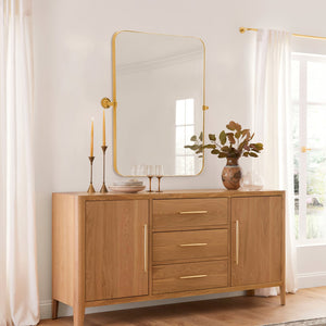 HomeRoots 36" Gold Metal Framed Accent Mirror - Modern Decorative Piece for Home, Entryway, or Bathroom Decor 565110