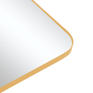 HomeRoots 36" Gold Metal Framed Accent Mirror - Modern Decorative Piece for Home, Entryway, or Bathroom Decor 565110