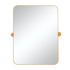 HomeRoots 36" Gold Metal Framed Accent Mirror - Modern Decorative Piece for Home, Entryway, or Bathroom Decor 565110