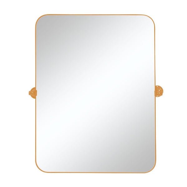 HomeRoots 36" Gold Metal Framed Accent Mirror - Modern Decorative Piece for Home, Entryway, or Bathroom Decor 565110