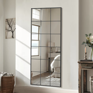 HomeRoots 69" Sleek Black Metal Framed Full-Length Mirror - Modern Design for Stylish Bedrooms & Entryways 565115