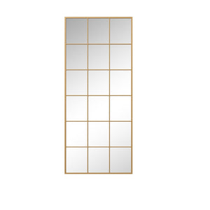 HomeRoots 69" Gold Metal Framed Full-Length Mirror - Elegant Design for Bedrooms, Entryways & Dressing Areas 565116