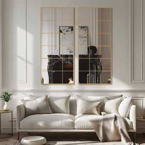 HomeRoots 69" Gold Metal Framed Full-Length Mirror - Elegant Design for Bedrooms, Entryways & Dressing Areas 565116