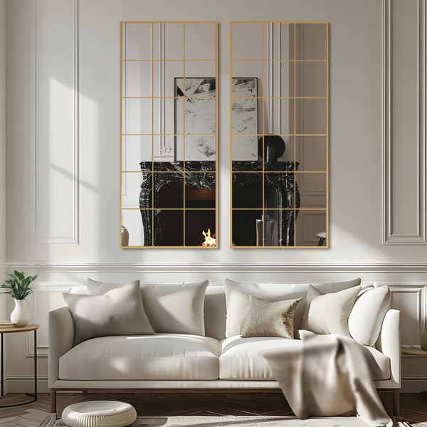 HomeRoots 69" Gold Metal Framed Full-Length Mirror - Elegant Design for Bedrooms, Entryways & Dressing Areas 565116