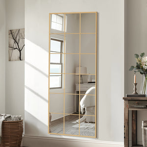 HomeRoots 69" Gold Metal Framed Full-Length Mirror - Elegant Design for Bedrooms, Entryways & Dressing Areas 565116