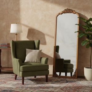 HomeRoots 64" Brown Solid Wood Framed Full Length Mirror - Elegant Wall-Mounted Design for Any Room Decor 565117