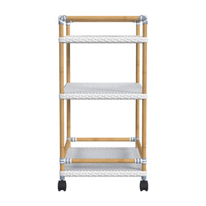 Butler Specialty Tobias Outdoor Rattan And Metal 3-tier Bar Cart – Chic Coastal Style For Your Patio And Porch Baby Blue Aluminum,Polyethylene (Pe) Rattan Weave 5651194-butler