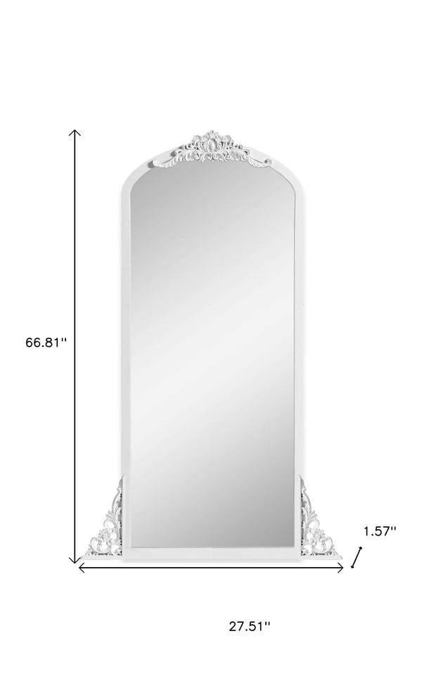 HomeRoots 67" White Solid Wood Full Length Mirror – Classic Design for Dressing Rooms, Entryways & More! 565119