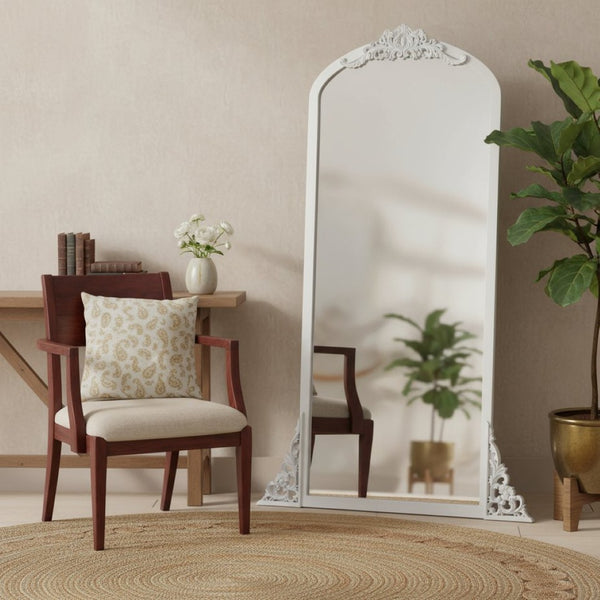 HomeRoots 67" White Solid Wood Full Length Mirror – Classic Design for Dressing Rooms, Entryways & More! 565119
