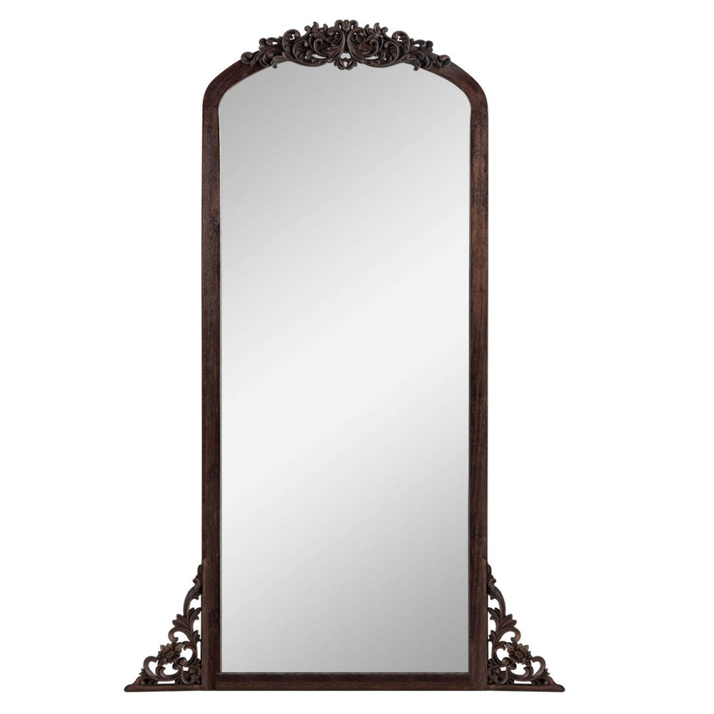 HomeRoots 67" Rustic Brown Solid Wood Framed Full-Length Mirror - Timeless Design for Brightening Any Space! 565120