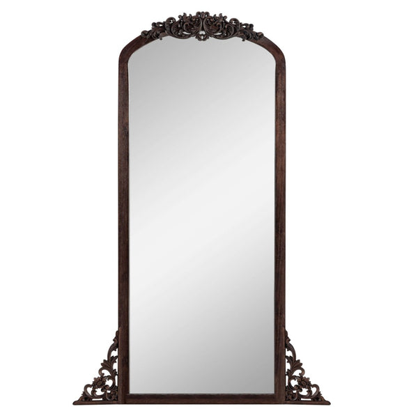 HomeRoots 67" Rustic Brown Solid Wood Framed Full-Length Mirror - Timeless Design for Brightening Any Space! 565120