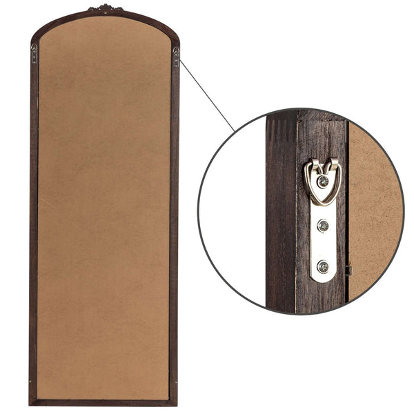 HomeRoots 67" Rustic Brown Solid Wood Framed Full-Length Mirror - Timeless Design for Brightening Any Space! 565120