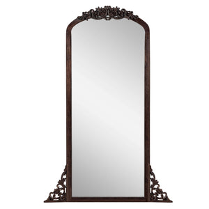 HomeRoots 67" Rustic Brown Solid Wood Framed Full-Length Mirror - Timeless Design for Brightening Any Space! 565120