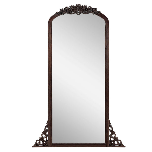 HomeRoots 67" Rustic Brown Solid Wood Framed Full-Length Mirror - Timeless Design for Brightening Any Space! 565120