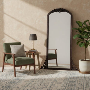 HomeRoots 67" Rustic Brown Solid Wood Framed Full-Length Mirror - Timeless Design for Brightening Any Space! 565120