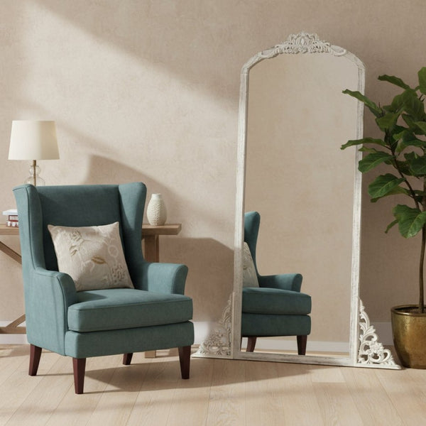 HomeRoots 67" White Solid Wood Framed Full-Length Mirror – Elegant Vertical Design for Timeless Home Decor 565121