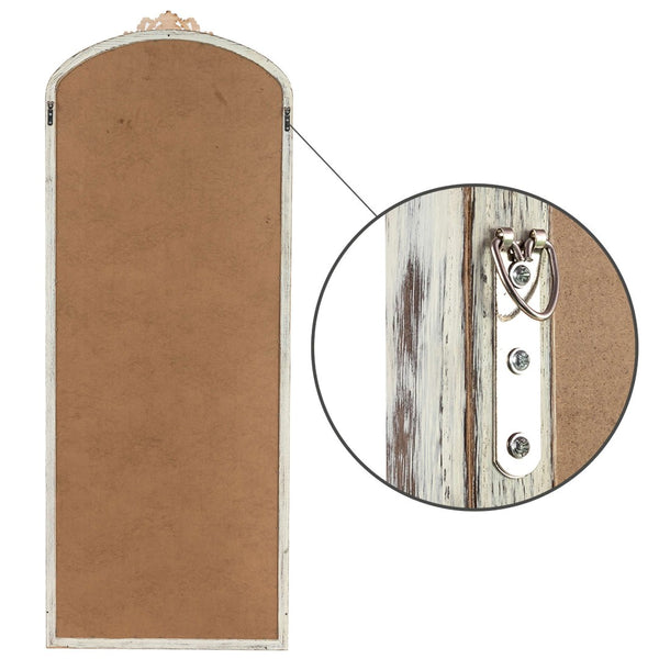HomeRoots 67" White Solid Wood Framed Full-Length Mirror – Elegant Vertical Design for Timeless Home Decor 565121