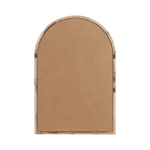 HomeRoots 36" Brown Solid Wood Arched Accent Mirror - Elegant Architectural Charm for Any Room’s Décor! 565122