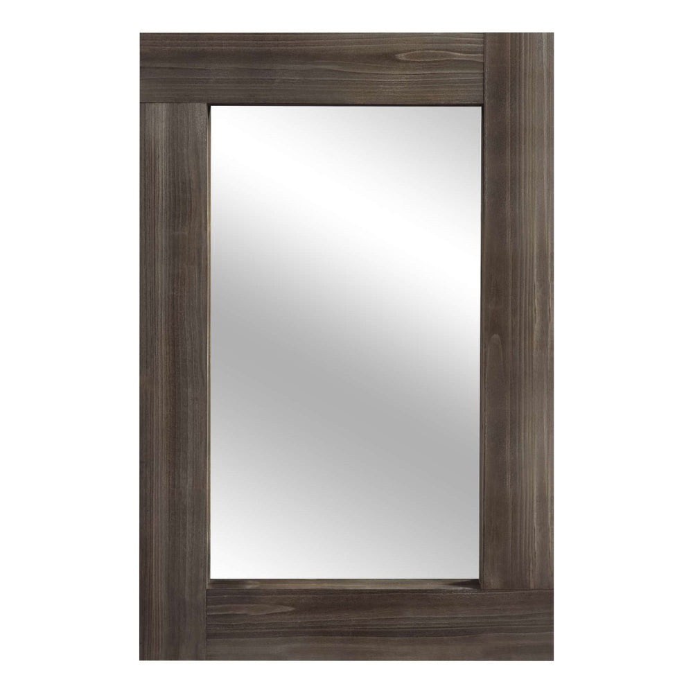 HomeRoots 36" Elegant Brown Solid Wood Framed Accent Mirror - Modern Style for Home, Office & Entryway Decor 565125