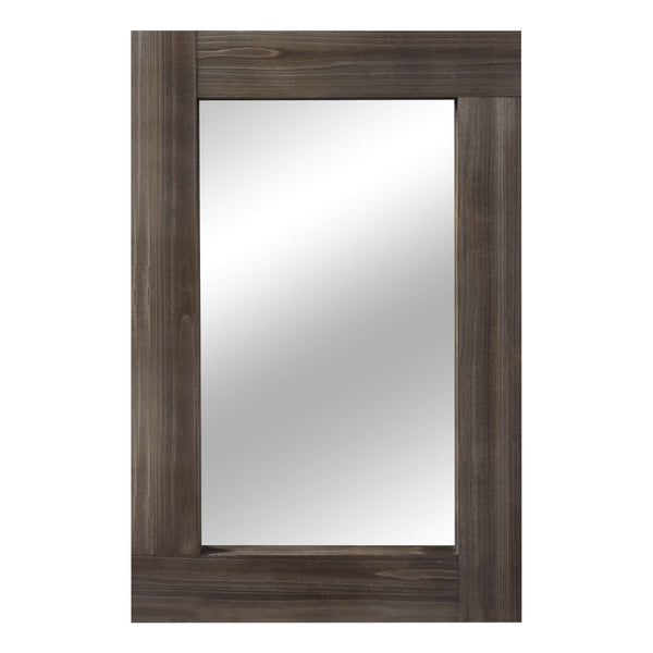 HomeRoots 36" Elegant Brown Solid Wood Framed Accent Mirror - Modern Style for Home, Office & Entryway Decor 565125