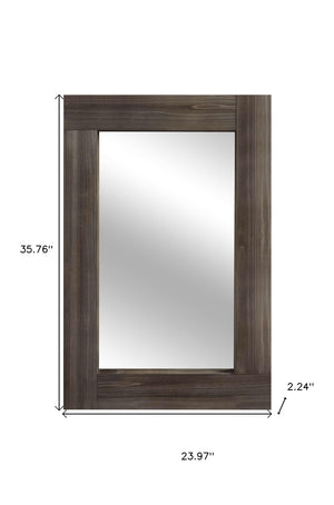 HomeRoots 36" Elegant Brown Solid Wood Framed Accent Mirror - Modern Style for Home, Office & Entryway Decor 565125