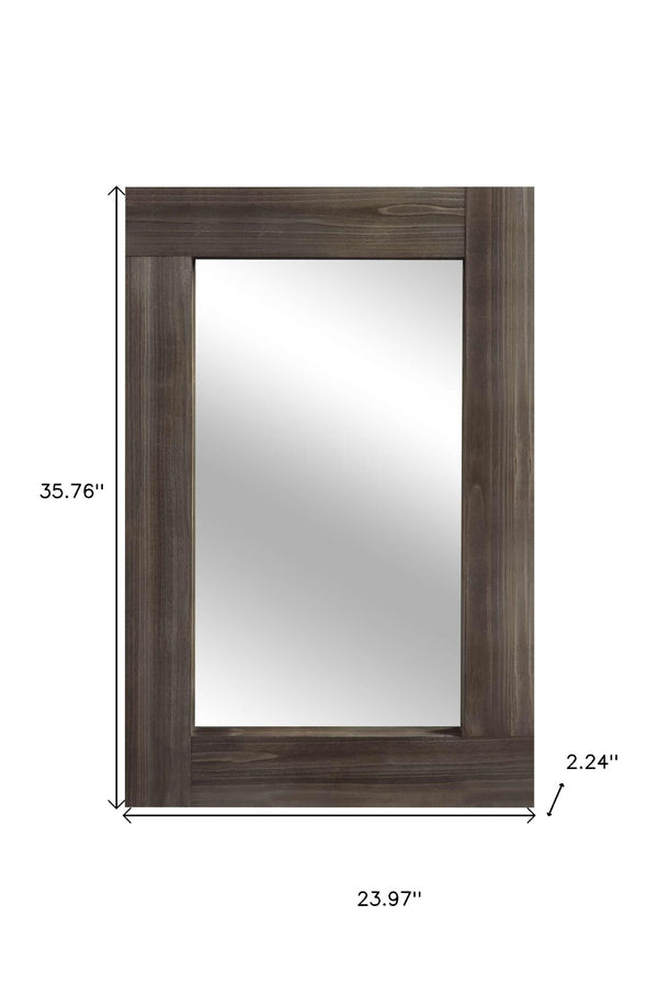 HomeRoots 36" Elegant Brown Solid Wood Framed Accent Mirror - Modern Style for Home, Office & Entryway Decor 565125