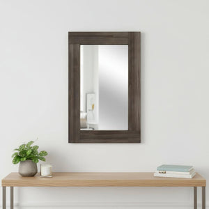 HomeRoots 36" Elegant Brown Solid Wood Framed Accent Mirror - Modern Style for Home, Office & Entryway Decor 565125