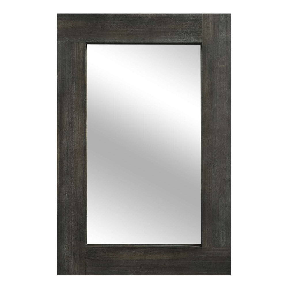 HomeRoots 36" Brown Solid Wood Framed Accent Mirror - Timeless Cottage Charm for Entryways & Bedrooms 565126