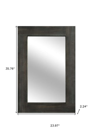 HomeRoots 36" Brown Solid Wood Framed Accent Mirror - Timeless Cottage Charm for Entryways & Bedrooms 565126