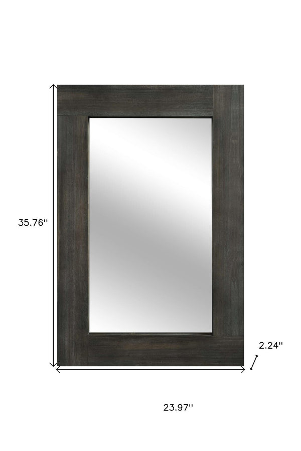 HomeRoots 36" Brown Solid Wood Framed Accent Mirror - Timeless Cottage Charm for Entryways & Bedrooms 565126