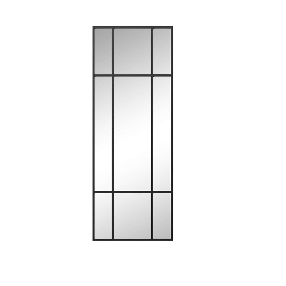 HomeRoots 63" Black Metal Framed Accent Mirror - Sleek Modern Design for Entryways, Living Rooms & Bedrooms 565128