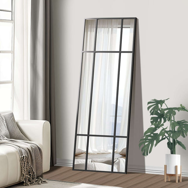 HomeRoots 63" Black Metal Framed Accent Mirror - Sleek Modern Design for Entryways, Living Rooms & Bedrooms 565128