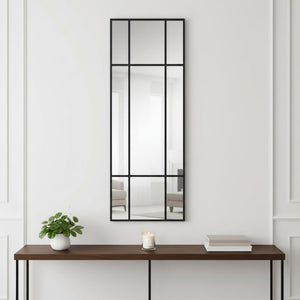 HomeRoots 63" Black Metal Framed Accent Mirror - Sleek Modern Design for Entryways, Living Rooms & Bedrooms 565128