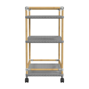 Butler Specialty Tobias Outdoor Rattan And Metal 3-tier Bar Cart – Chic Coastal Style For Your Patio And Porch Gray Aluminum,Polyethylene (Pe) Rattan 5651329-butler