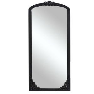 HomeRoots 69" Black Solid Wood Full-Length Mirror - Sleek, Durable Design for Stylish Home Décor & Reflection 565133