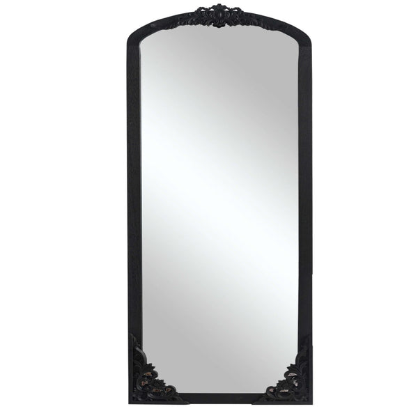 HomeRoots 69" Black Solid Wood Full-Length Mirror - Sleek, Durable Design for Stylish Home Décor & Reflection 565133