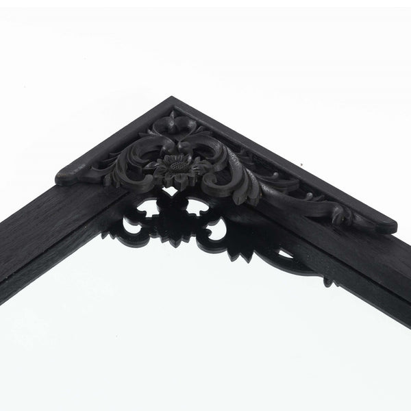 HomeRoots 69" Black Solid Wood Full-Length Mirror - Sleek, Durable Design for Stylish Home Décor & Reflection 565133